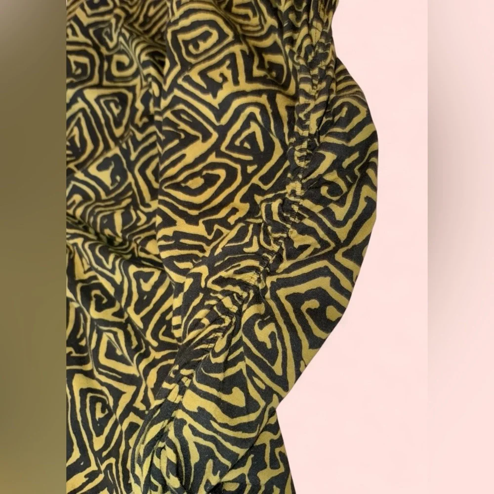 Proenza Schouler Green Black Abstract Stretch Bodycon Dress Mock Neck - Picture 9 of 14